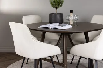 Rund matgrupp Venture Home Beige Mörkbrun 4st - Møbler - Bord - Spisegrupper