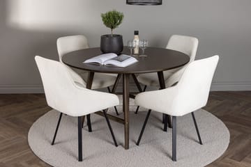 Rund matgrupp Venture Home Beige Mörkbrun 4st - Møbler - Bord - Spisegrupper
