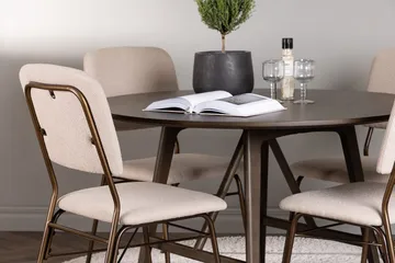 Rund matgrupp Venture Home Beige Mörkbrun 4st - Møbler - Bord - Spisegrupper