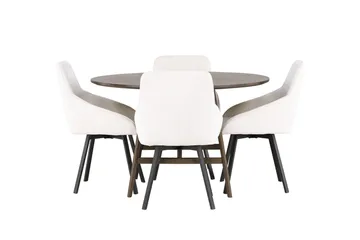 Rund matgrupp Venture Home Beige Mörkbrun 4st - Møbler - Bord - Spisegrupper