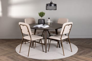 Rund matgrupp Venture Home Beige Mörkbrun 4st - Møbler - Bord - Spisegrupper