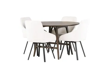Rund matgrupp Venture Home Beige Mörkbrun 4st - Møbler - Bord - Spisegrupper