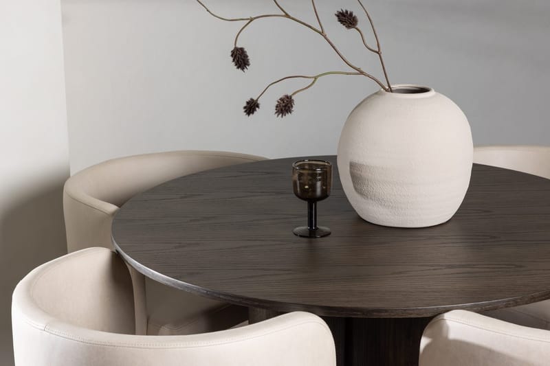 Rund matgrupp Venture Home Beige Mörkt trä 4st - Møbler - Bord - Spisegrupper