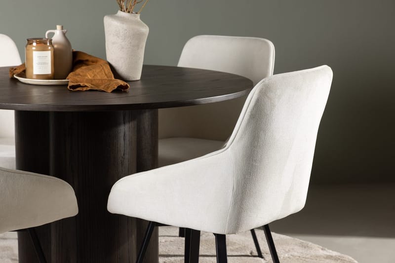 Rund matgrupp Venture Home Beige Mörkt trä 4st - Møbler - Bord - Spisegrupper