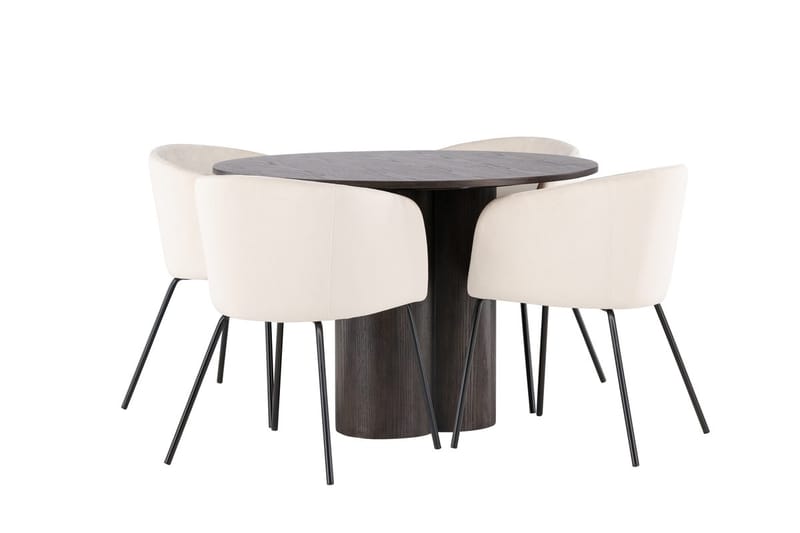 Rund matgrupp Venture Home Beige Mörkt trä 4st - Møbler - Bord - Spisegrupper
