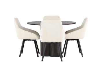 Rund matgrupp Venture Home Beige Mörkt trä 4st - Møbler - Bord - Spisegrupper