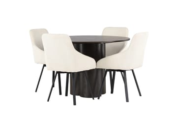 Rund matgrupp Venture Home Beige Mörkt trä 4st - Møbler - Bord - Spisegrupper