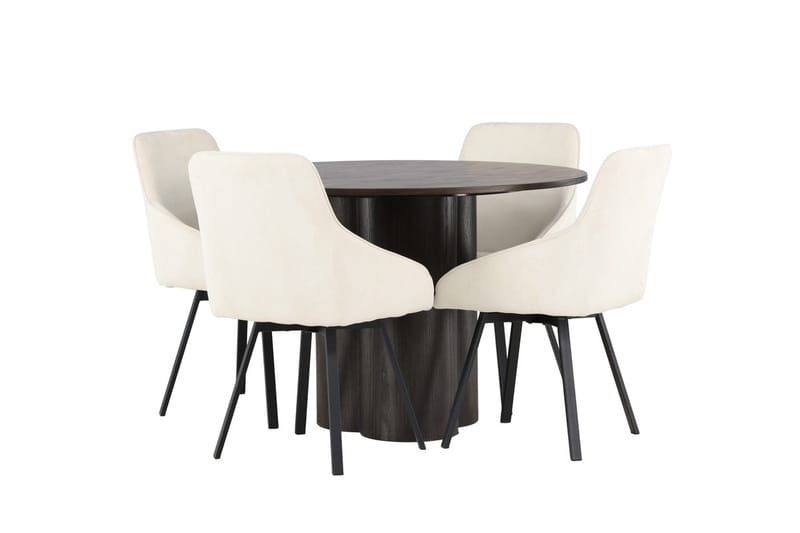 Rund matgrupp Venture Home Beige Mörkt trä 4st - Møbler - Bord - Spisegrupper