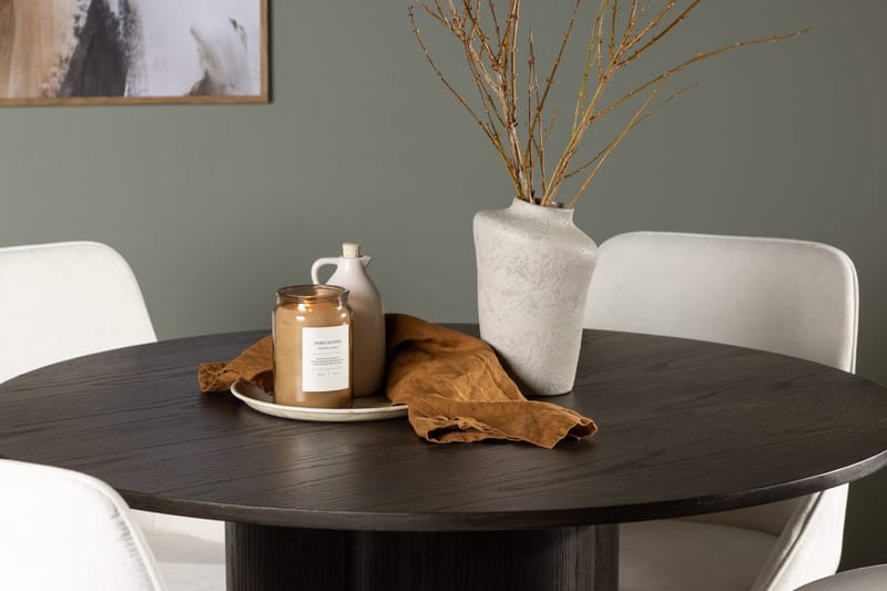 Rund matgrupp Venture Home Beige Mörkt trä 4st - Møbler - Bord - Spisegrupper