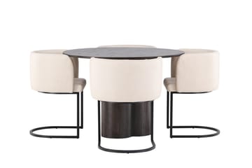 Rund matgrupp Venture Home Beige Mörkt trä 4st - Møbler - Bord - Spisegrupper