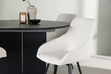 Rund matgrupp Venture Home Beige Svart 4st - Møbler - Bord - Spisegrupper