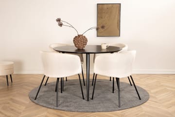 Rund matgrupp Venture Home Beige Svart 4st - Møbler - Bord - Spisegrupper