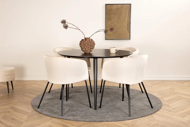Rund matgrupp Venture Home Beige Svart 4st