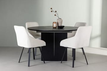Rund matgrupp Venture Home Beige Svart 4st - Møbler - Bord - Spisegrupper