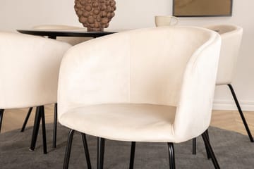 Rund matgrupp Venture Home Beige Svart 4st - Møbler - Bord - Spisegrupper