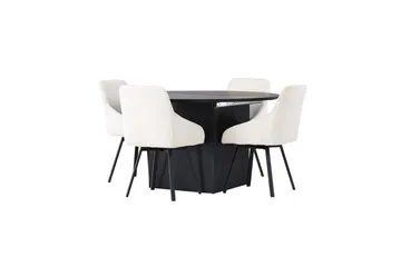 Rund matgrupp Venture Home Beige Svart 4st - Møbler - Bord - Spisegrupper