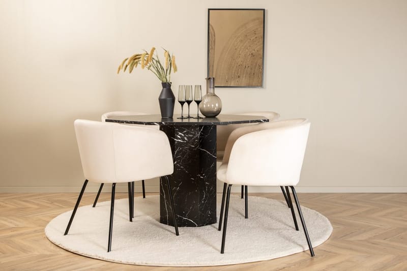 Rund matgrupp Venture Home Beige Svart 4st