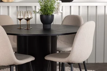 Rund matgrupp Venture Home Beige Svart 4st - Møbler - Bord - Spisegrupper