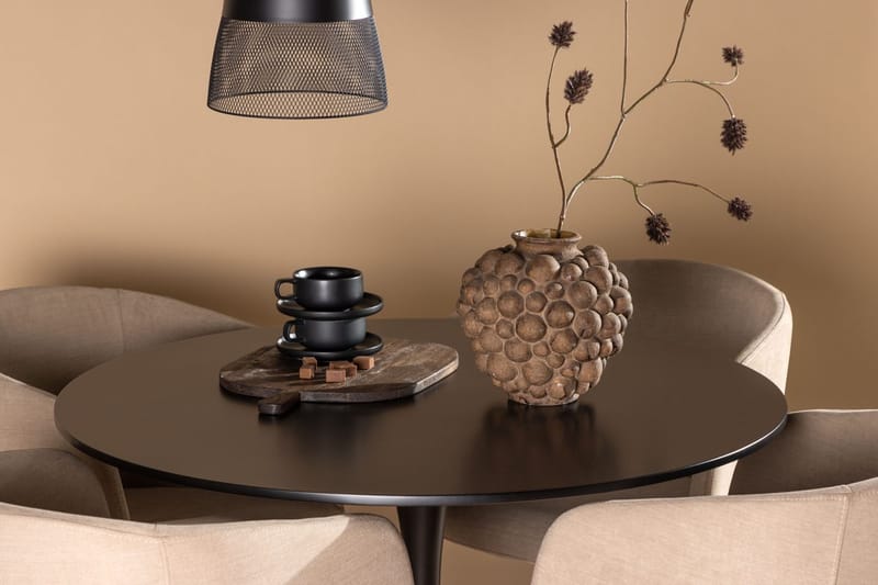 Rund matgrupp Venture Home Beige Svart 4st - Møbler - Bord - Spisegrupper