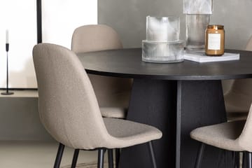 Rund matgrupp Venture Home Beige Svart 4st - Møbler - Bord - Spisegrupper
