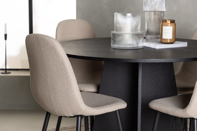 Rund matgrupp Venture Home Beige Svart 4st - Møbler - Bord - Spisegrupper