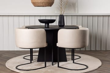 Rund matgrupp Venture Home Beige Svart 4st - Møbler - Bord - Spisegrupper