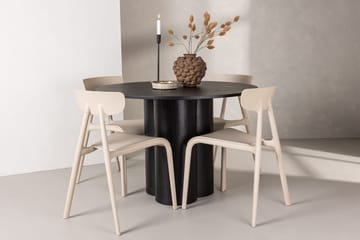 Rund matgrupp Venture Home Beige Svart 4st - Møbler - Bord - Spisegrupper
