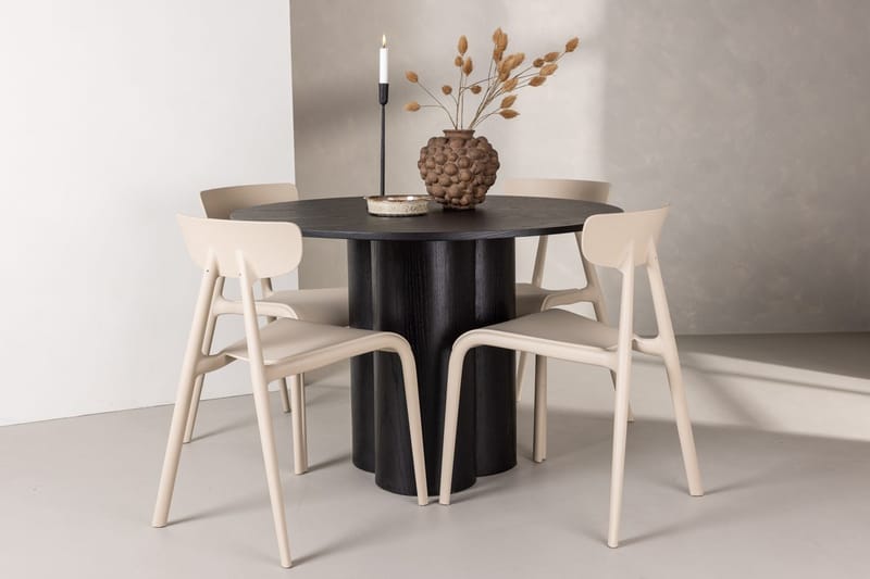 Rund matgrupp Venture Home Beige Svart 4st