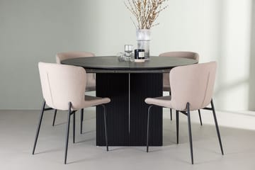 Rund matgrupp Venture Home Beige Svart 4st - Møbler - Bord - Spisegrupper
