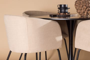 Rund matgrupp Venture Home Beige Svart 4st - Møbler - Bord - Spisegrupper