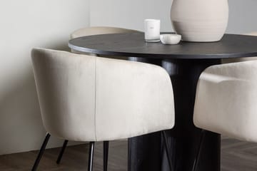 Rund matgrupp Venture Home Beige Svart 4st - Møbler - Bord - Spisegrupper