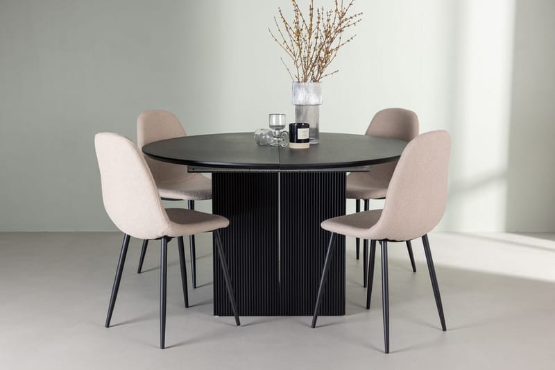 Rund matgrupp Venture Home Beige Svart 4st
