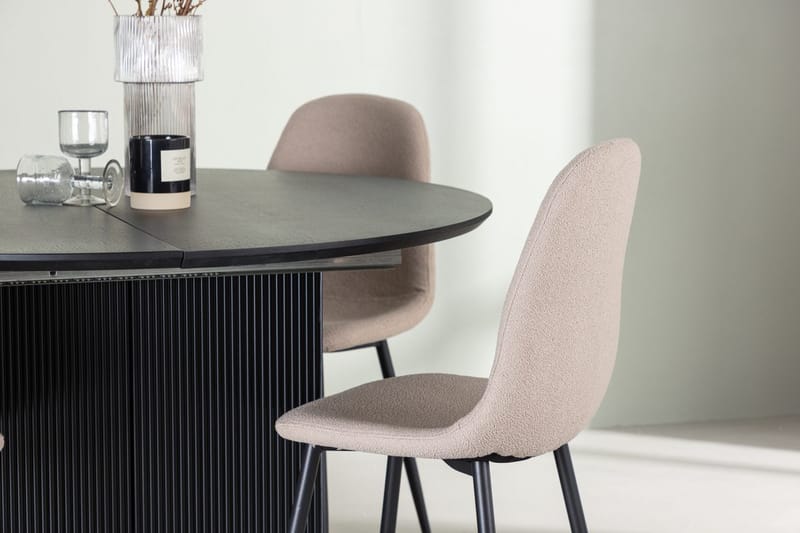 Rund matgrupp Venture Home Beige Svart 4st - Møbler - Bord - Spisegrupper