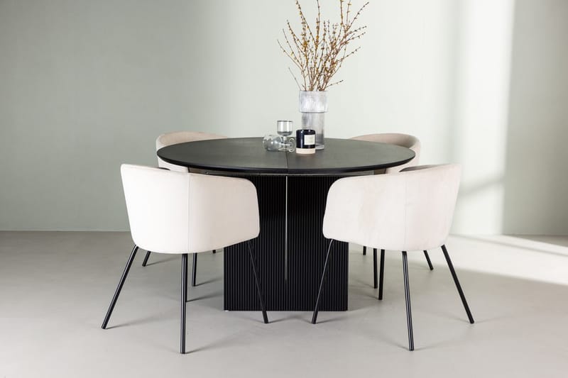 Rund matgrupp Venture Home Beige Svart 4st