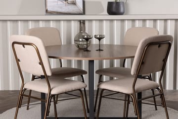 Rund matgrupp Venture Home Beige Valnöt 4st - Møbler - Bord - Spisegrupper