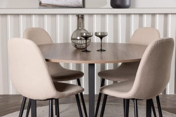 Rund matgrupp Venture Home Beige Valnöt 4st - Møbler - Bord - Spisegrupper