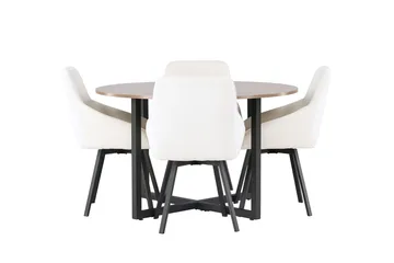Rund matgrupp Venture Home Beige Valnöt 4st - Møbler - Bord - Spisegrupper