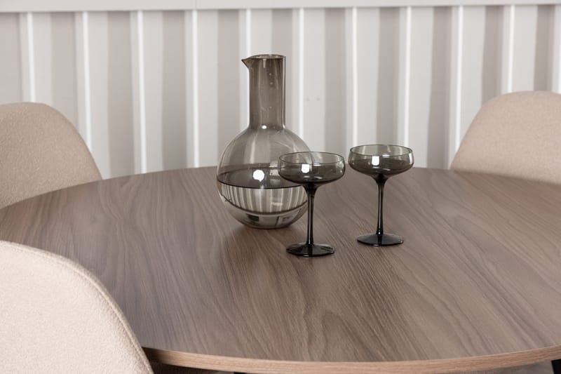 Rund matgrupp Venture Home Beige Valnöt 4st - Møbler - Bord - Spisegrupper