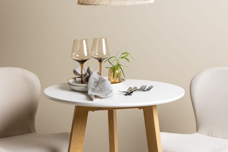 Rund matgrupp Venture Home Beige Vit 2st - Møbler - Bord - Spisegrupper