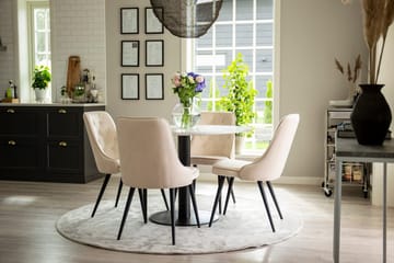 Rund matgrupp Venture Home Beige Vit 4st - Møbler - Bord - Spisegrupper
