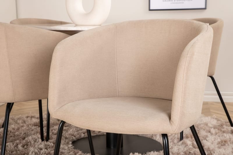 Rund matgrupp Venture Home Beige Vit 4st - Møbler - Bord - Spisegrupper