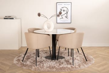 Rund matgrupp Venture Home Beige Vit 4st - Møbler - Bord - Spisegrupper