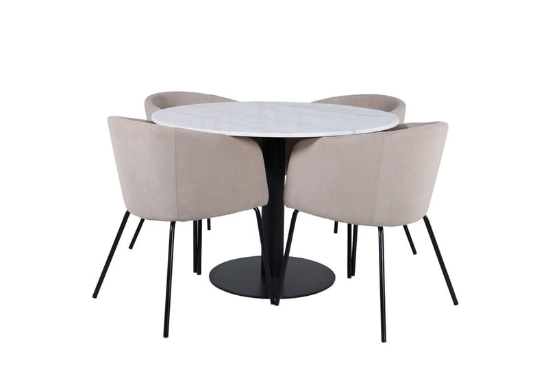 Rund matgrupp Venture Home Beige Vit 4st - Møbler - Bord - Spisegrupper