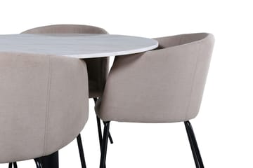 Rund matgrupp Venture Home Beige Vit 4st - Møbler - Bord - Spisegrupper