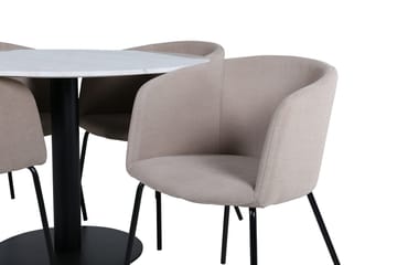 Rund matgrupp Venture Home Beige Vit 4st - Møbler - Bord - Spisegrupper