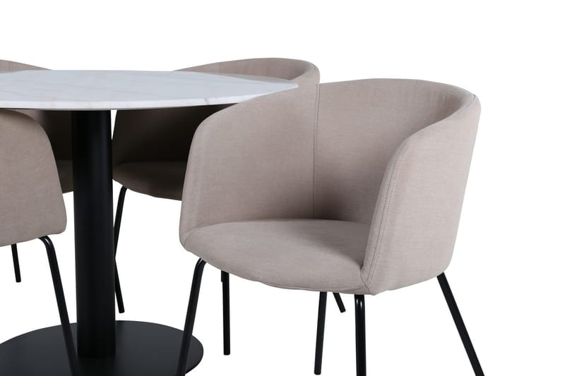 Rund matgrupp Venture Home Beige Vit 4st - Møbler - Bord - Spisegrupper