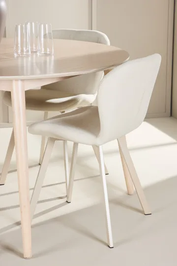 Rund matgrupp Venture Home Beige Vitputsad 4st - Møbler - Bord - Spisegrupper