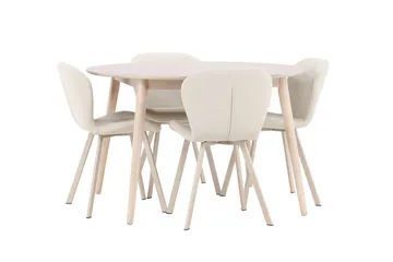 Rund matgrupp Venture Home Beige Vitputsad 4st - Møbler - Bord - Spisegrupper
