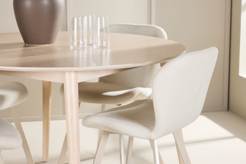 Rund matgrupp Venture Home Beige Vitputsad 4st - Møbler - Bord - Spisegrupper