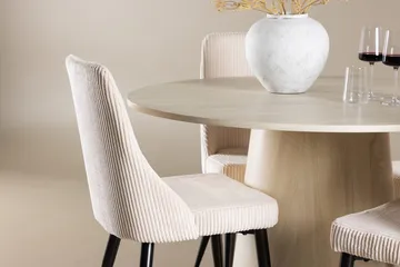 Rund matgrupp Venture Home Beige Vitputsad 4st - Møbler - Bord - Spisegrupper